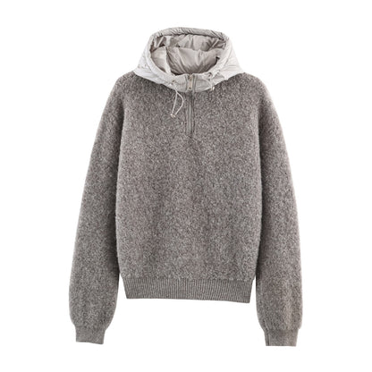 Circular woolen patchwork hat knitted jacket