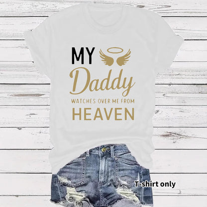 Round neck short sleeved t-shirt with Daddy lettering print