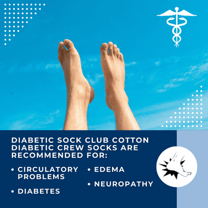 Men's Cotton Diabetic Crew Socks (6 Pair)