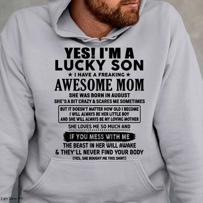 August - I am Lucky Son - Gift For Son From Mom - NGHL08 - (SKU-T1206LMS-08)