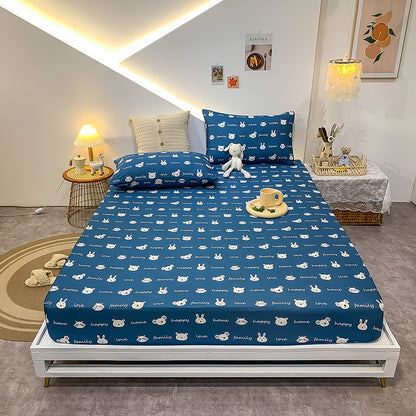 Cotton Elastic Bed Sheet Geometric Printed Fitted Sheet Elastic Bed Linen Mattress Cover Queen King Size bedding set Bedspread