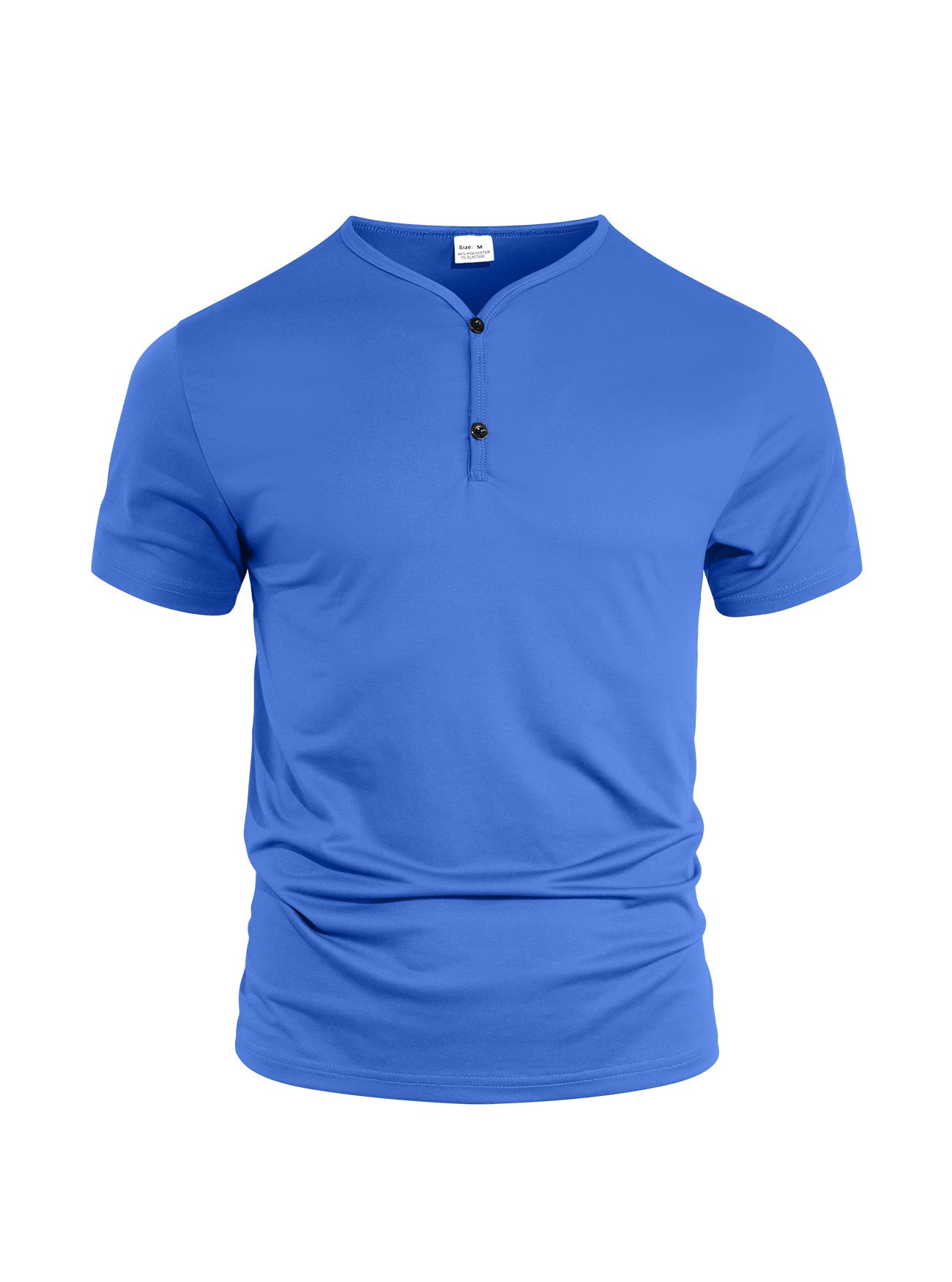 Casual Lightweight Regular Fit Men's Solid Color V-Neck Breathable Moisture-Wicking Short Sleeve T-Shirt