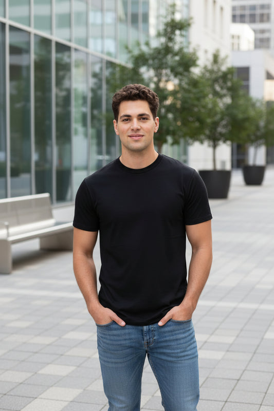 Retro Ring-Spun Crew Neck T-Shirt