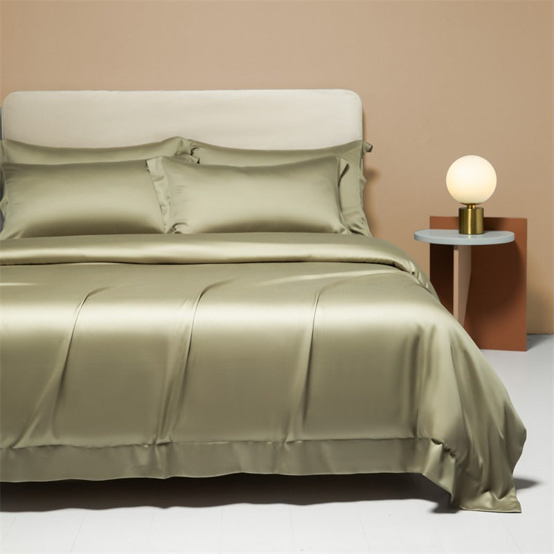 120 Lanjing Heavenly Silk Bedding Set with Four Pieces of Ice Silk Bed Sheet and Duvet Cover