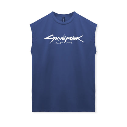 Cotton Dry-Fit Gym Fitness Sleeveless T-Shirt with Print DesignMen's Tank Top for Gaming Accessories