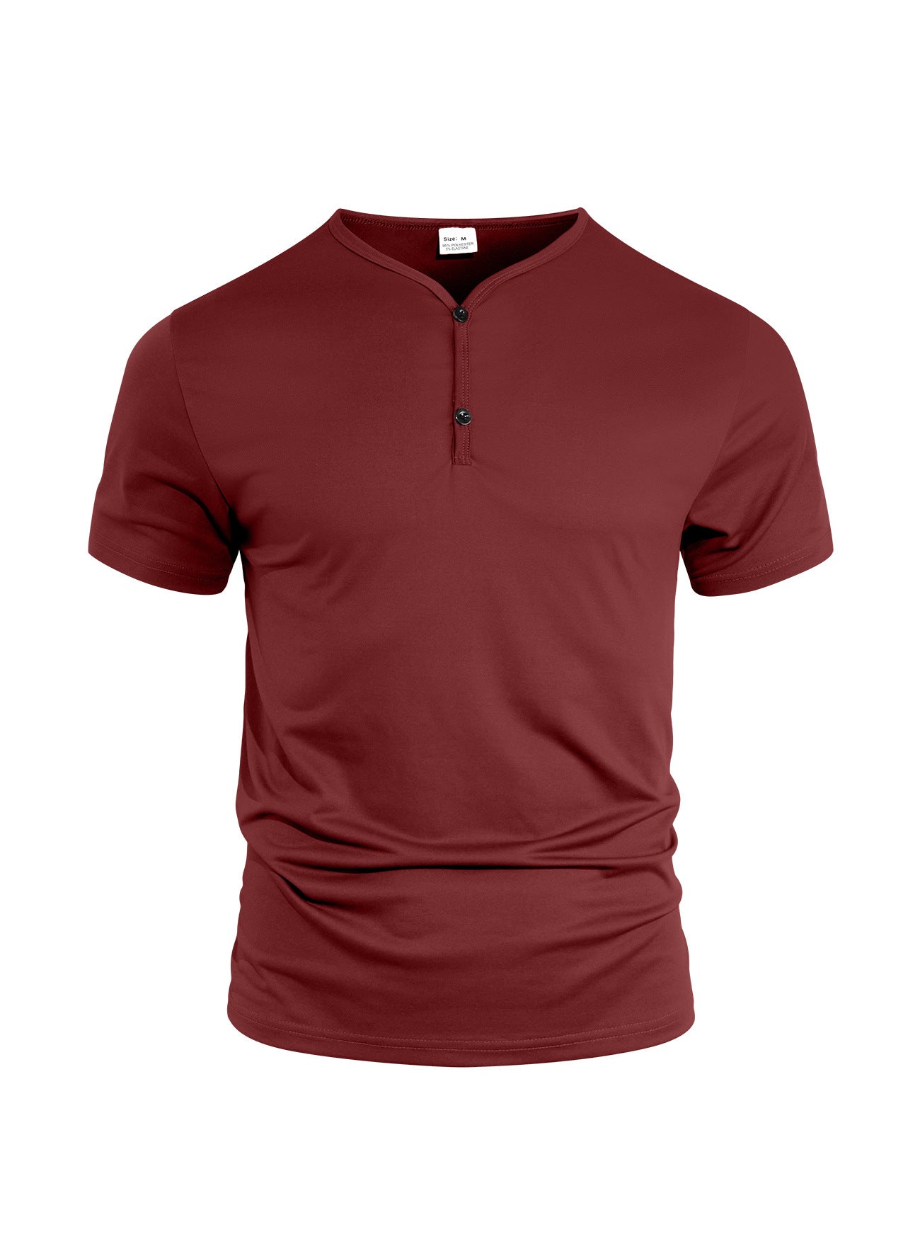 Casual Lightweight Regular Fit Men's Solid Color V-Neck Breathable Moisture-Wicking Short Sleeve T-Shirt
