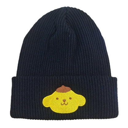 Cute Little Cat Embroidered Knitted Hat European and American Cartoon Cat Woolen Hat Kuromi Warm Hat Couple Pullover Hat