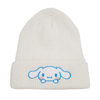 Cute Little Cat Embroidered Knitted Hat European and American Cartoon Cat Woolen Hat Kuromi Warm Hat Couple Pullover Hat
