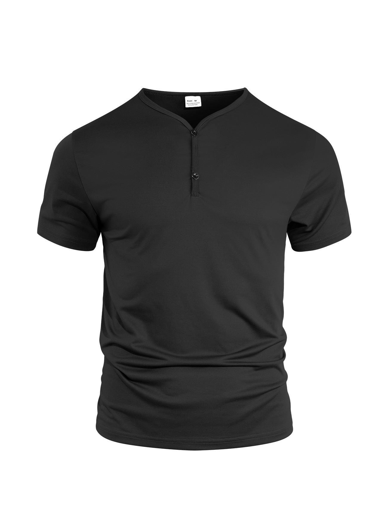 Casual Lightweight Regular Fit Men's Solid Color V-Neck Breathable Moisture-Wicking Short Sleeve T-Shirt