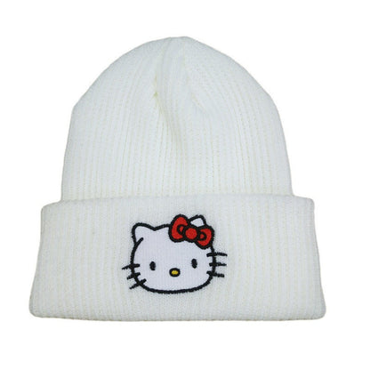 Cute Little Cat Embroidered Knitted Hat European and American Cartoon Cat Woolen Hat Kuromi Warm Hat Couple Pullover Hat