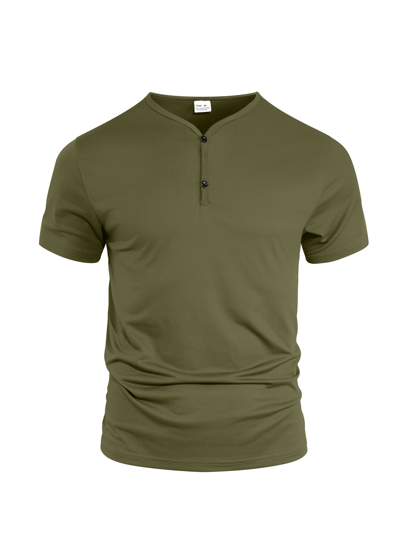Casual Lightweight Regular Fit Men's Solid Color V-Neck Breathable Moisture-Wicking Short Sleeve T-Shirt