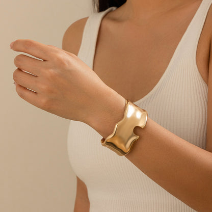 Metal style temperament niche versatile bracelet Bracelet irregular opening bracelet
