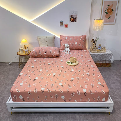Cotton Elastic Bed Sheet Geometric Printed Fitted Sheet Elastic Bed Linen Mattress Cover Queen King Size bedding set Bedspread