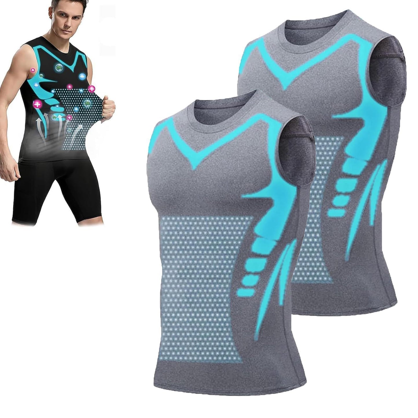 Quick-dry Men's Sports Fitted Short Sleeve Highly Elastic Breathable Moisture-wicking Fitness Training Vest