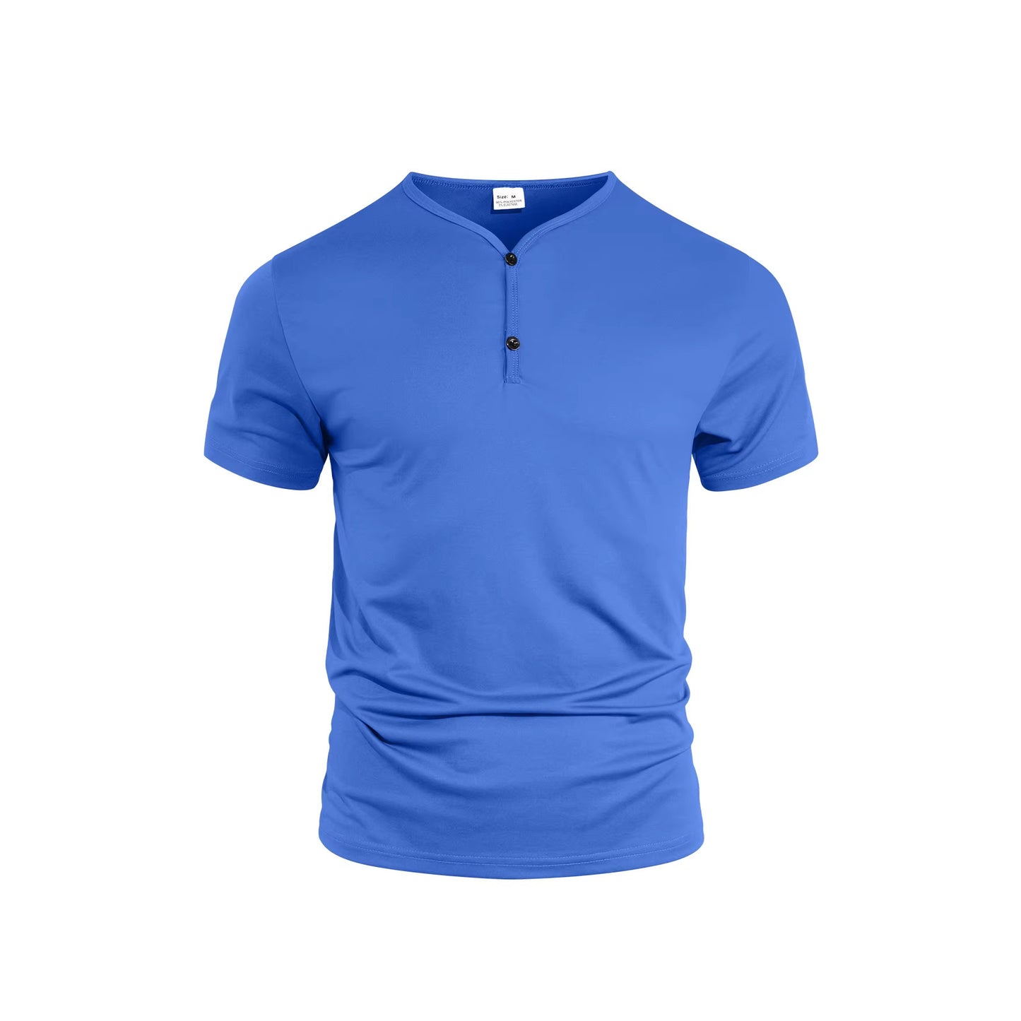Casual Lightweight Regular Fit Men's Solid Color V-Neck Breathable Moisture-Wicking Short Sleeve T-Shirt