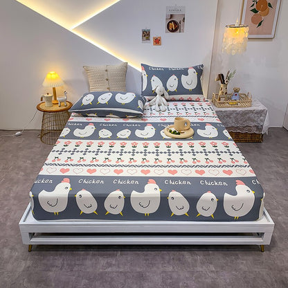 Cotton Elastic Bed Sheet Geometric Printed Fitted Sheet Elastic Bed Linen Mattress Cover Queen King Size bedding set Bedspread