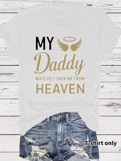 Round neck short sleeved t-shirt with Daddy lettering print