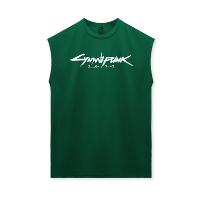 Cotton Dry-Fit Gym Fitness Sleeveless T-Shirt with Print DesignMen's Tank Top for Gaming Accessories