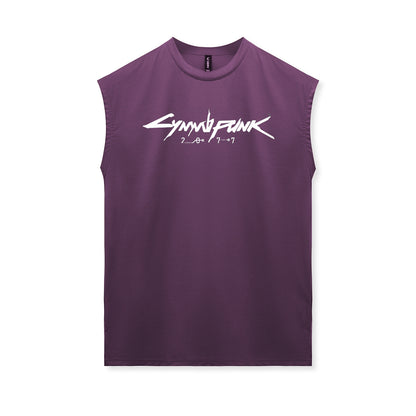 Cotton Dry-Fit Gym Fitness Sleeveless T-Shirt with Print DesignMen's Tank Top for Gaming Accessories