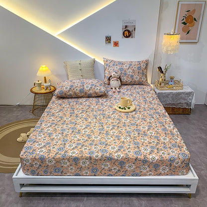 Cotton Elastic Bed Sheet Geometric Printed Fitted Sheet Elastic Bed Linen Mattress Cover Queen King Size bedding set Bedspread