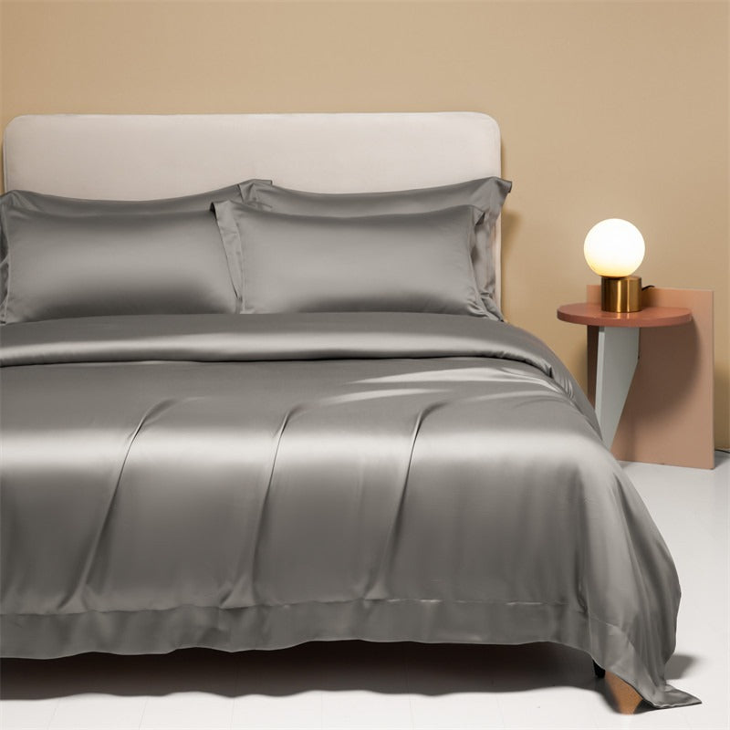 120 Lanjing Heavenly Silk Bedding Set with Four Pieces of Ice Silk Bed Sheet and Duvet Cover