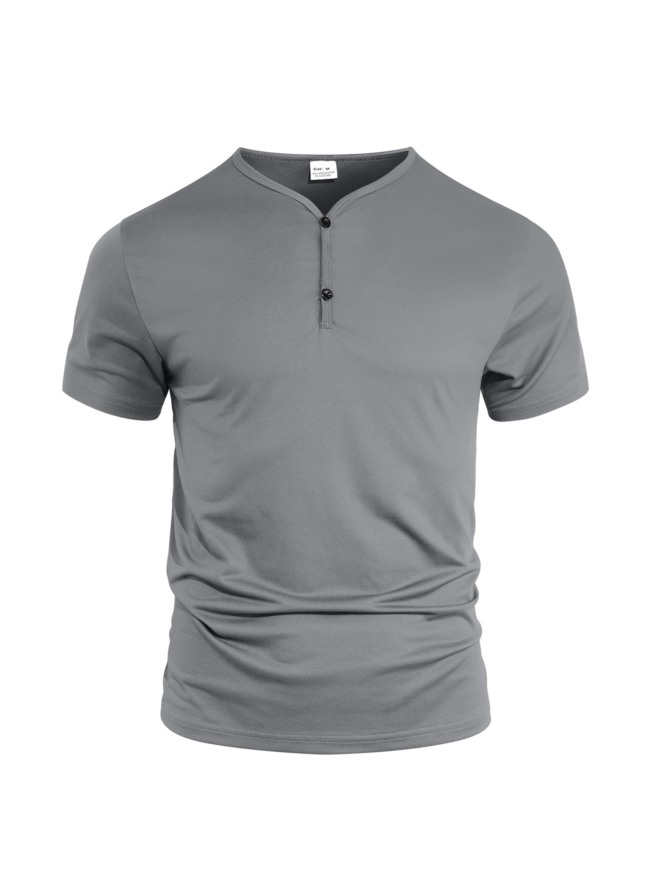 Casual Lightweight Regular Fit Men's Solid Color V-Neck Breathable Moisture-Wicking Short Sleeve T-Shirt