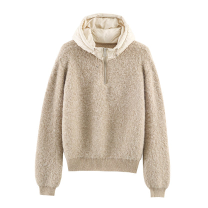 Circular woolen patchwork hat knitted jacket