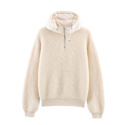 Circular woolen patchwork hat knitted jacket