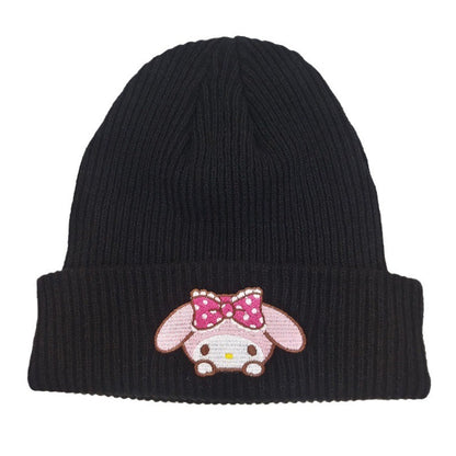 Cute Little Cat Embroidered Knitted Hat European and American Cartoon Cat Woolen Hat Kuromi Warm Hat Couple Pullover Hat