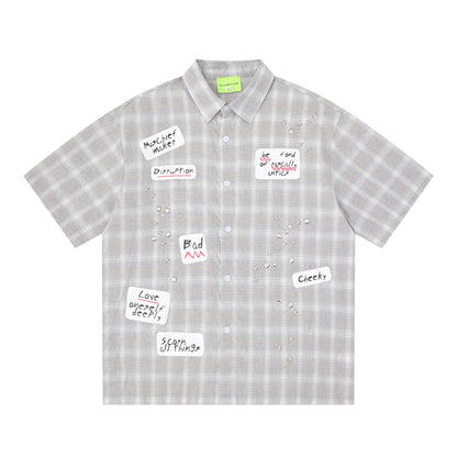 Plaid shirt T-shirt