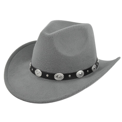 Classic Cowboy Hat Vintage Jazz Hat National Style Fur Top Hat Felt Hat Vintage Imitation Sheep Hat Cowboy Hat