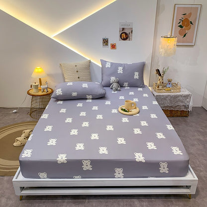 Cotton Elastic Bed Sheet Geometric Printed Fitted Sheet Elastic Bed Linen Mattress Cover Queen King Size bedding set Bedspread