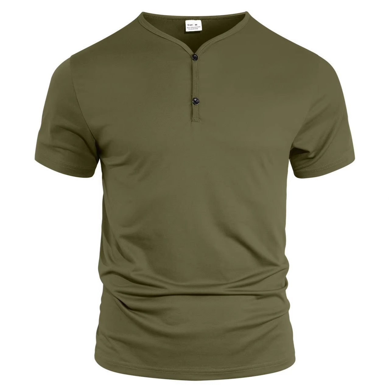 Casual Lightweight Regular Fit Men's Solid Color V-Neck Breathable Moisture-Wicking Short Sleeve T-Shirt