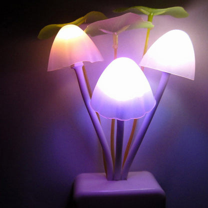 Mushroom Lamp Fungus Night Light EU & US Plug Light Sensor AC110V 220V 3 LED Colorful Mushroom Lamp Led Night