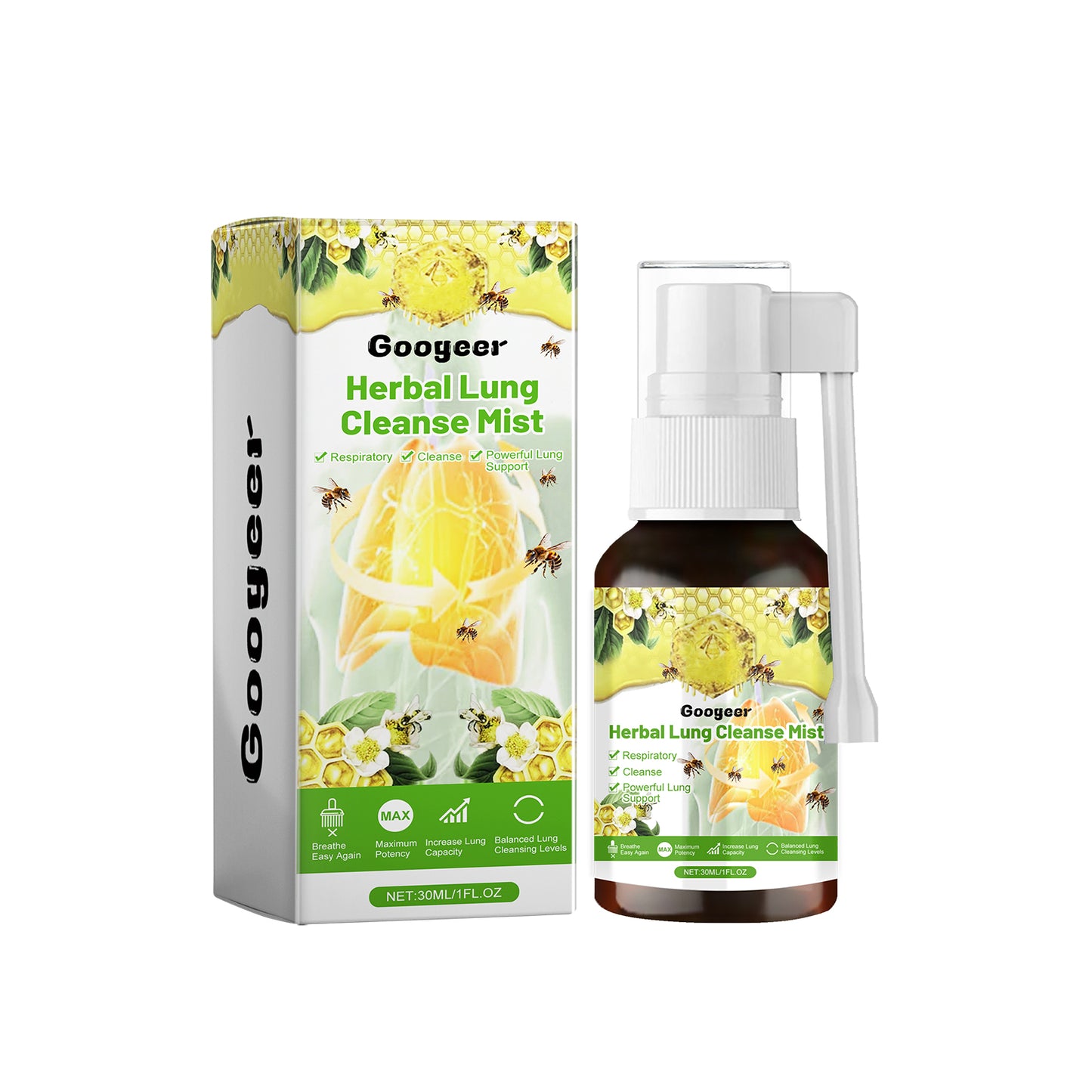 Herbal Lung Cleanse Mist, Herbal Lung-Clearing Pharyngonasal Spray Throat Refreshing Care Liquid Spray