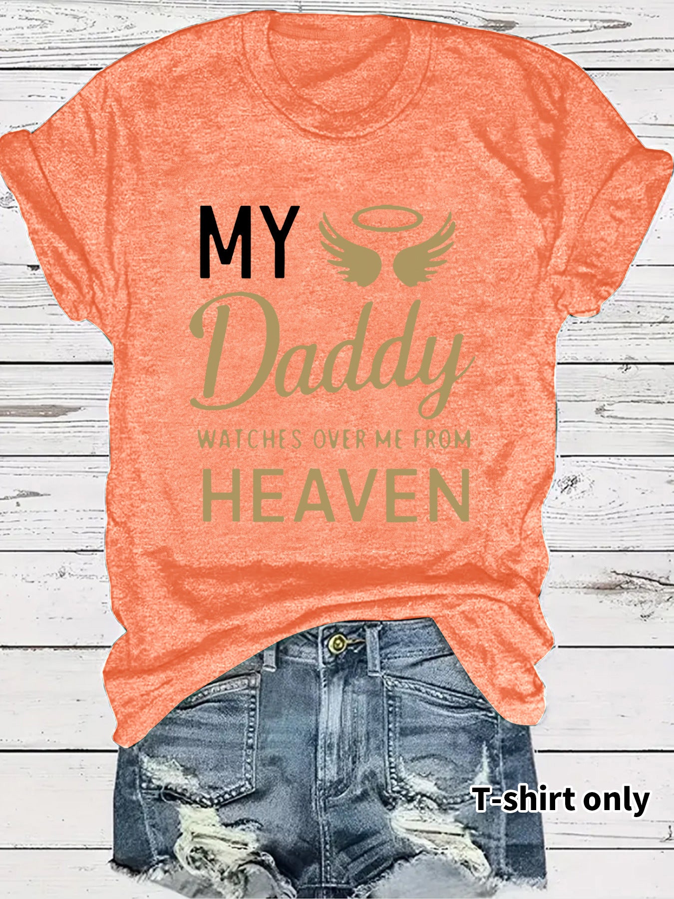 Round neck short sleeved t-shirt with Daddy lettering print