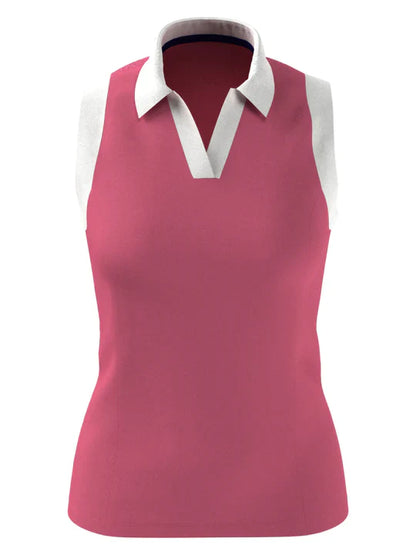 Callaway Womens Color Block V-Placket Golf Polo