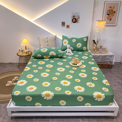 Cotton Elastic Bed Sheet Geometric Printed Fitted Sheet Elastic Bed Linen Mattress Cover Queen King Size bedding set Bedspread