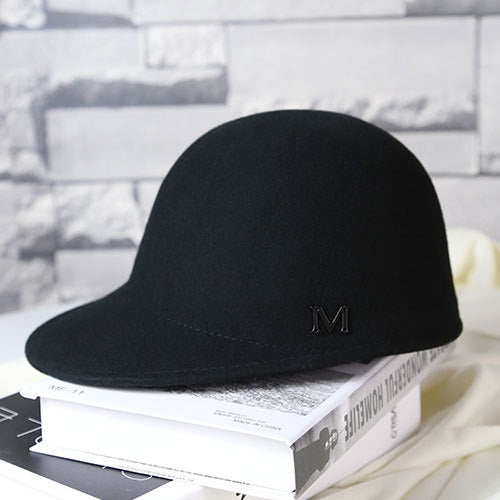 M pure wool baseball cap equestrian hat knight hat men and women winter peaked woolen hat