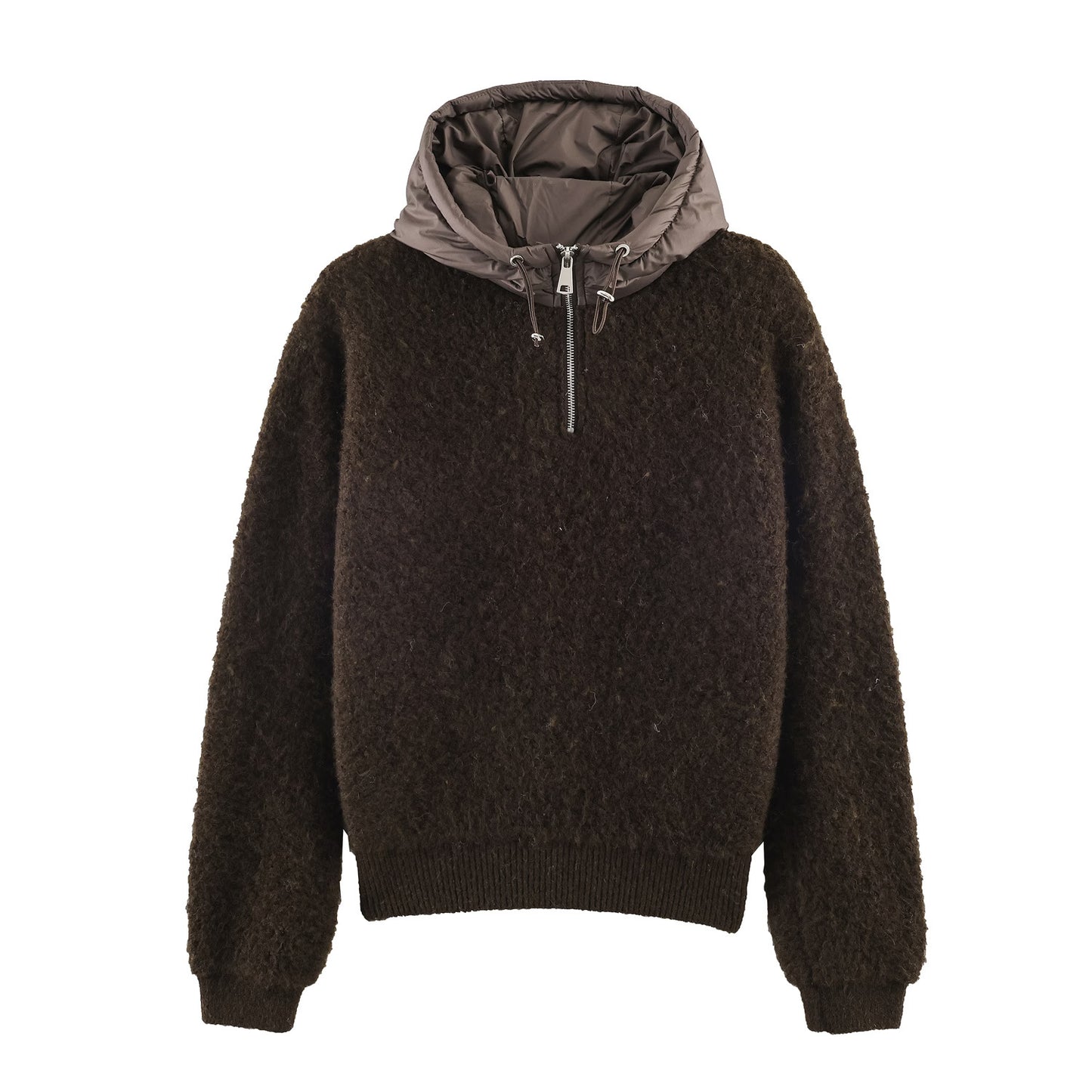 Circular woolen patchwork hat knitted jacket