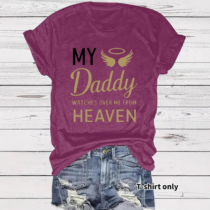 Round neck short sleeved t-shirt with Daddy lettering print