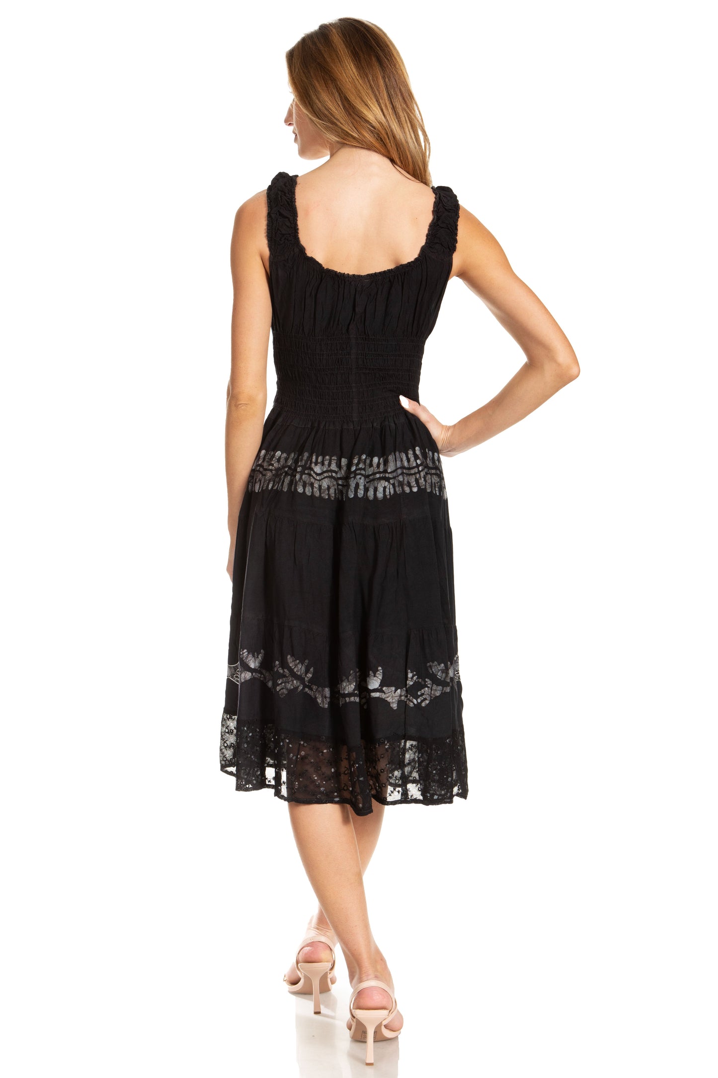 Women's Off The Shoulder Smock Ruffle Midi Dress