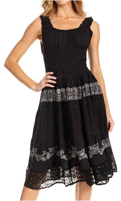 Women's Off The Shoulder Smock Ruffle Midi Dress