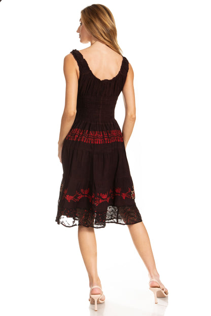 Women's Off The Shoulder Smock Ruffle Midi Dress
