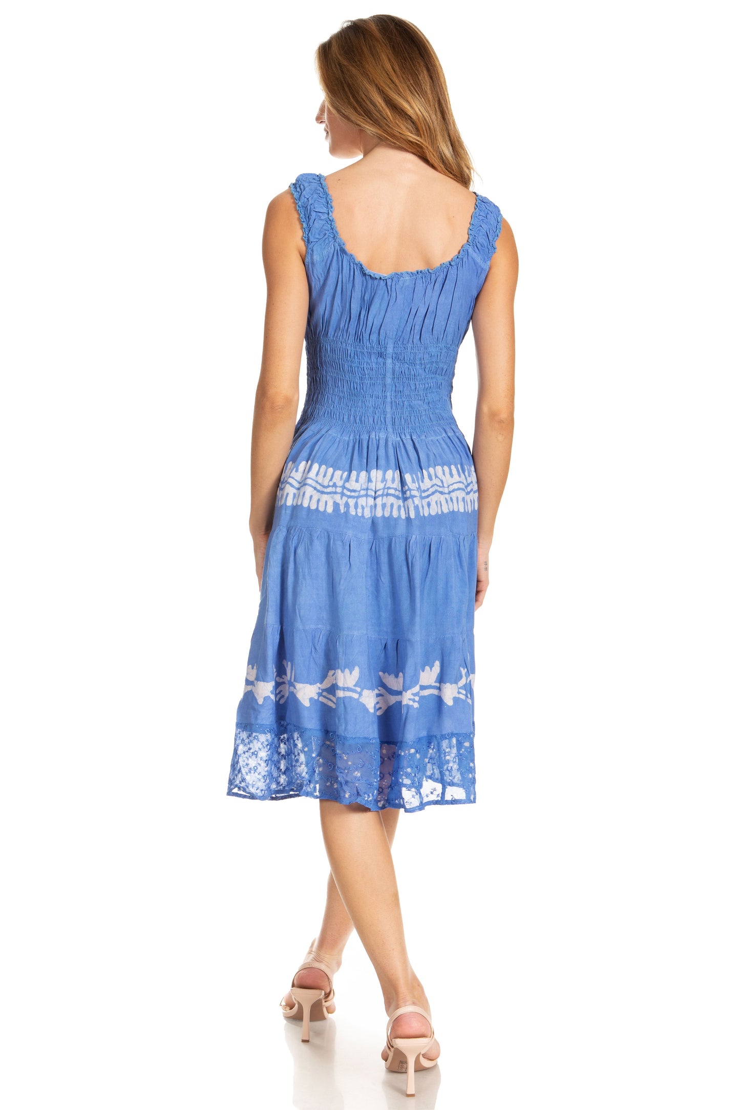 Women's Off The Shoulder Smock Ruffle Midi Dress