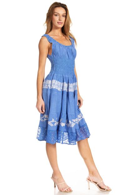 Women's Off The Shoulder Smock Ruffle Midi Dress
