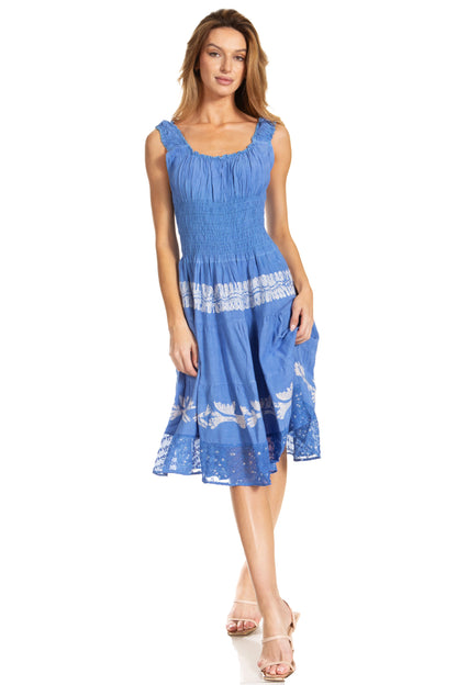 Women's Off The Shoulder Smock Ruffle Midi Dress