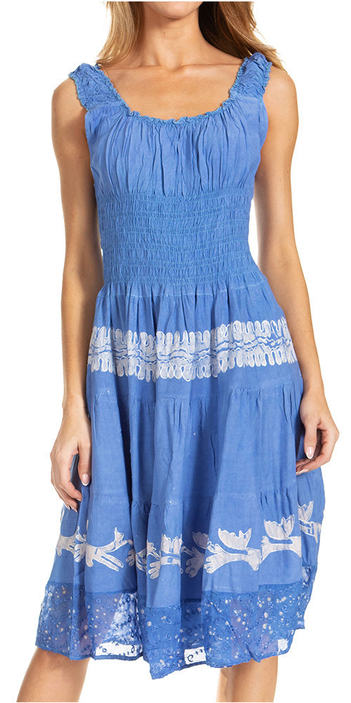 Women's Off The Shoulder Smock Ruffle Midi Dress