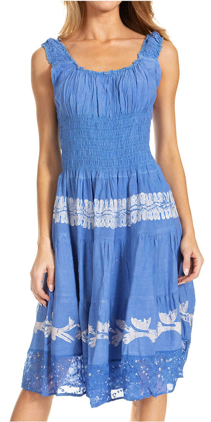 Women's Off The Shoulder Smock Ruffle Midi Dress
