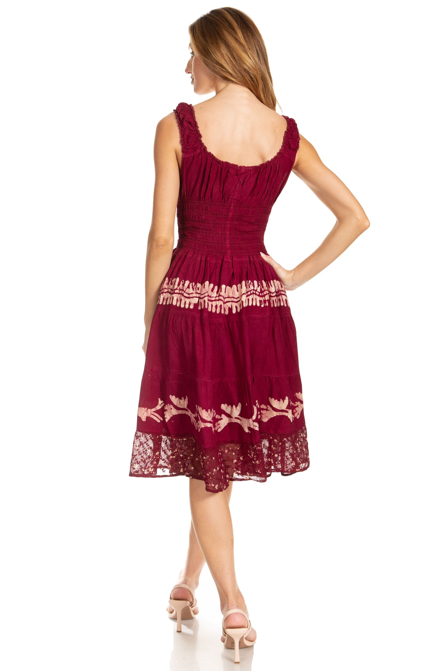Women's Off The Shoulder Smock Ruffle Midi Dress